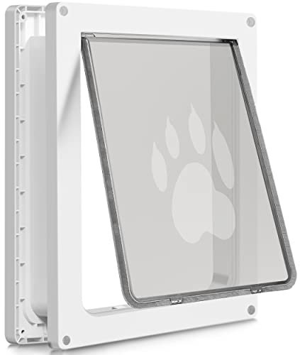 CEESC Large Dog Door for Pets Up to 45 kg, Weatherproof Pet Door for Cats and Dogs, Durable with Snap-in Closing Panel, Ideal for Interior and Exterior Doors (Large, White)