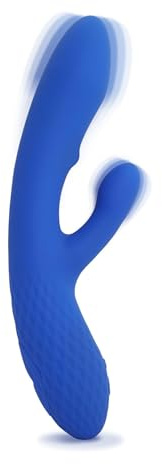 plusOne Luxe Dual Rabbit Vibrator, Internal & External Stimulation, 10 Vibration Settings, Made of Body-Safe Silicone, Waterproof, USB Rechargeable