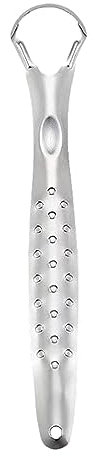 FOUNCY Raschietto per lingua in rame, efficace pulitore della lingua in acciaio inox, con manico ergonomico, raschietto per lingua per alito fresco, pulisci lingua con testa curva, raschietto per