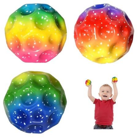 LINAZI 3 Stück Moon Ball, Jump Ball, 7cm Space Ball Super High, Bouncing Light Gewichtschaumkugel, Leicht zu Greifen