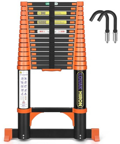 Escalera telescópica de Aluminio 4,7 m Escalera Plegable Antideslizante de Aluminio de multifunción