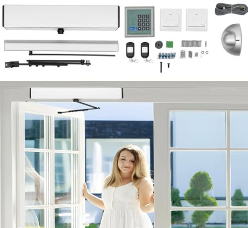 WSIKGHU Actionneur de porte automatique - Ouvre-porte électrique - 100 kg - Avec 2 télécommandes et 5 cartes d'identité