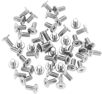 sourcing map M3-0.5 x 6mm 100Pcs Flat Round Head Screws 304 Stainless Steel Phillips Drive Machine Screws Hardware Fastener for Furniture Connection