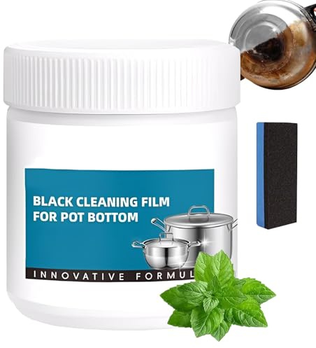 Potente pasta per la rimozione delle bruciature per pentole, detergente per pentole bruciate, potente detergente multiuso per cucina, microonde, forni e fornelli (1 set)
