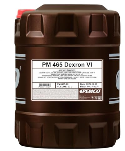 20 liter PEMCO iMATIC 465 DEXRON VI automatisk växellådsolja D VI, MB 236.14