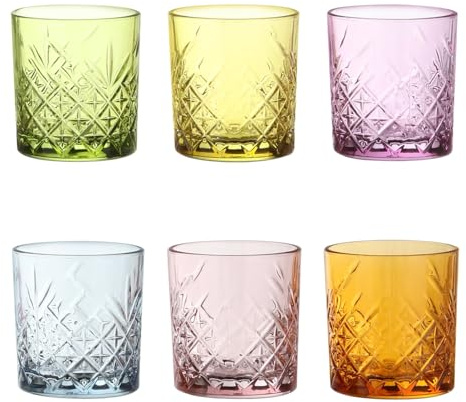 PASABAHCE 5877634 6 Bicchieri Timeless in Vetro, Colori Assortiti, Cl 34