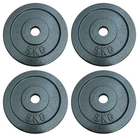Chase Fitness Cast Iron Weight Plates 2.5-20kg For 1 Barbells and Dumbbells Weight Lifting (5kg x 4)