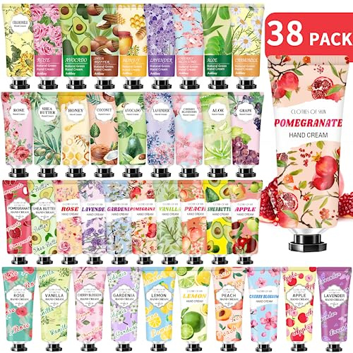 38 Pack Bulk Hand Cream Gifts,Easter Basket Stuffers,Mothers Day Gifts,Teacher Appreciation Gifts,Nurses Week Nurses Appreciation Gifts,Natural Plant Fragrance Travel Hand Lotion For Dry Cracked Hands