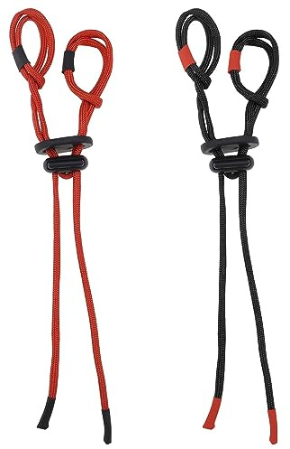 ECSiNG 2PCS Tiro con L'Arco Finger Sling Regolabile Ricurvo Bow Fingersling Tiro con L'Arco Corda per Arco Ricurvo Accessori di Ricambio Rosso & Nero