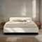 IDIMEX Polsterbett LAVORO Einzelbett 140x200, cremeweiß - Bett mit Lattenrost und Samtstoffbezug, Bettgestell mit gepolstertem Kopfteil, modernes Design, Robuster Holzrahmen & Metallbeine