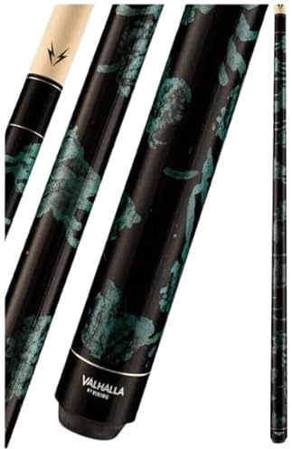 Valhalla Viking VA214 Hard Rock Maple Pool/Billiard Cue Black & Teal Marble 13mm - 19oz