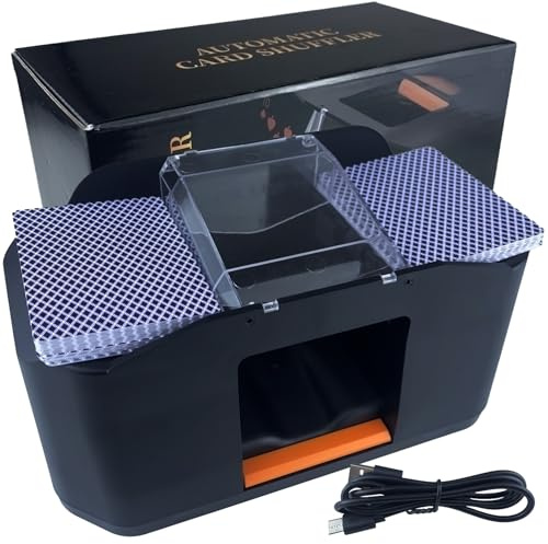 AcpopbM Mélangeur de Cartes Automatique Rechargeable Amélioré 2 Paquets