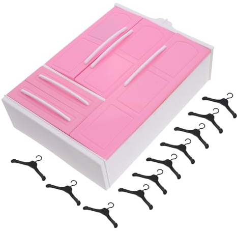 CVUTOVO Doll Closet Mit Kleiderbügeln Multifunktionales Puppenmöbel Für Aufbewahrung Von Puppenkleidung Zubehör Für Dekoration Und Spiel Im Kinderzimmer