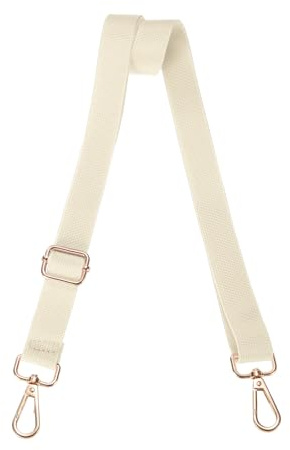 QUARKZMAN Correa Ancha para El Hombro De 2.5cm Ajustable para Bolso Bandolera De Reemplazo para Bolso De Mano Bandolera Beige Hebilla De Núcleo Extraíble Dorado Claro