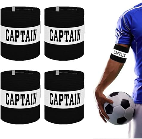 ENAESLOT 4 PCS Captains Armband，Adjustable Football Captain Armbands Multicolor Elastic，Sport Accessory for Football Rugby Basketball for Youth and Adults