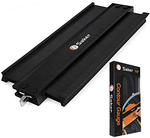 Saker Contour Gauge Profile Tool- Adjustable Lock-Precisely Copy Irregular Shape Duplicator - Must Have Tool for DIY Handyman, Construction (BLACK+10INCH)