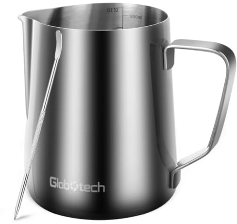 Brocca per schiumare il latte da 900 ml, tazza per latte vapore, brocca per caffè espresso in acciaio inox, tazze per latte art, brocca per latte per macchina da caffè espresso