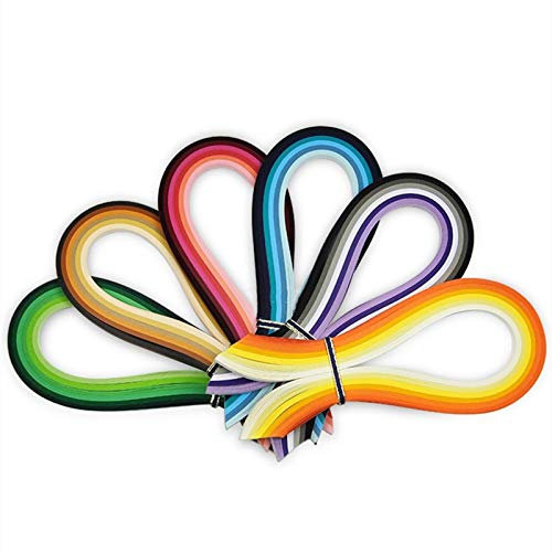 YURROAD Papier Quilling Set 720 Streifen 36 Farben 39cm Länge Quilling Papierstreifen 1,5mm Quilling Paper