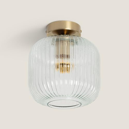 LEDKIA LIGHTING Plafón Metal y Cristal Ánfora para Cocina, Comedor, Habitación Transparente