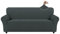 Easy-Going Stretch Sofa Überzug 3 Sitzer, Rutschfester Sofabezug für Hund Katze, Waschbarer Fleece Couch Überzug Bezug, Weicher Küchensofa Couch Cover, 1 Stück Sofaschoner mit Armlehnen, Dunkelgrau