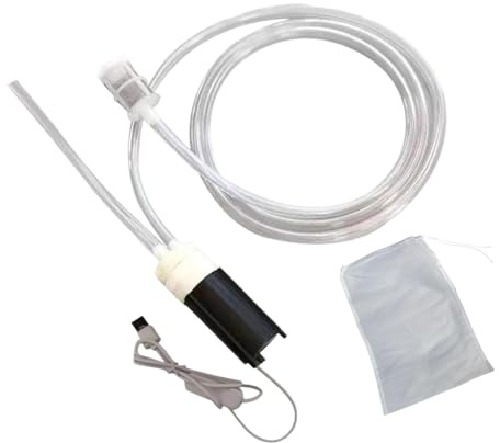 perfk Equipo de elaboración de Cerveza para el hogar Bomba de Vino eléctrica USB Tubo sifón Suministros potentes para Hacer Vino Portátil, Tubo de Silicona de