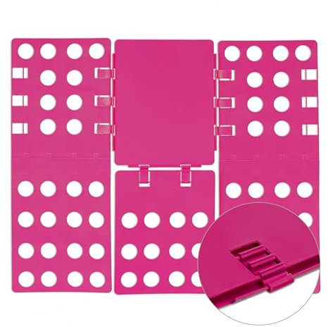 Relaxdays Faltbrett 4. Generation, Zusammenleghilfe, platzsparend, Wäschefalter für T Shirts, Hemden, flexibel, pink