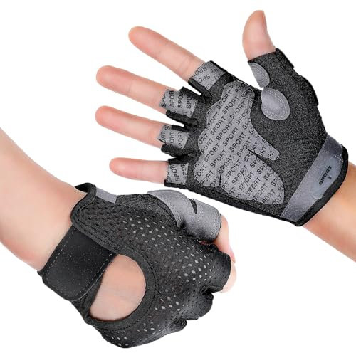 Fitness Handschuhe rutschfest Trainingshandschuhe Atmungsaktive Gewichtheben Handschuhe Mikrofasergewebe Gym Gloves Sporthandschuhe für Damen Herren Übung Krafttraining Bodybuilding(M)