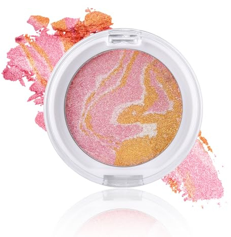 Boobeen Baked Powder Blush, Colorete Ligero y Brillante para Mejillas, Sombra de Ojos, Colorete Compacto para la Cara, Crea un Brillo Radiante y Natural para Todo el Día