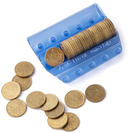 Blistermynt, myntsorterare, myntsorterare, myntsorterare, myntsorterare, myntorganiserare, myntorganisatör, myntfodral, myntfodral, euro och myntfodral, euro (10 tum, förpackning 100)