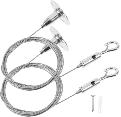 SHINEOFI 2 piezas Cuerda Colgante para Marcos de Fotos Sistema de de Riel de Imágenes Cable Inoxidable para Decoración de Galerías y Hogar