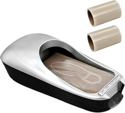 Dispensador automático de cubiertas de zapatos, máquina desechable para cubrir zapatos con rollos de repuesto para el hogar y la oficina, gris, 38.5/39 EU