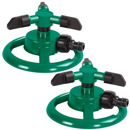 ANOMM 2 st trädgårdssprinkler, 360° roterande sprinkler med 3 armar