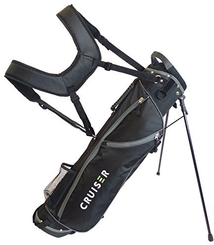 Cruiser Golf CR-Lite 7 Stand Bag | Lightweight, Slim Standbag with Padded Double Shoulder Straps | 4-Way Divider for 10 Clubs | 3 Pockets, Grab Handle, Rain Hood, Velcro Glove Holder