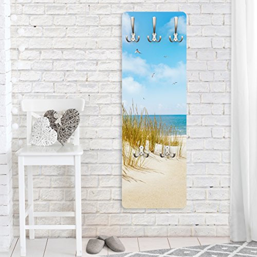 Bilderwelten Garderobe - Top Maritim Garderoben, Größe HxB:105cm x 34cm, Motiv:Strand an der Nordsee