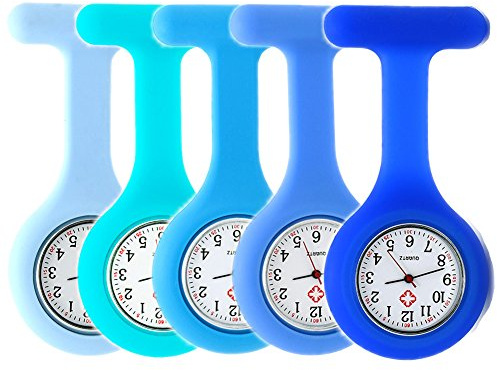 SibyTech Nurse Watch Brooch, Silicone Fob Watch with Pin