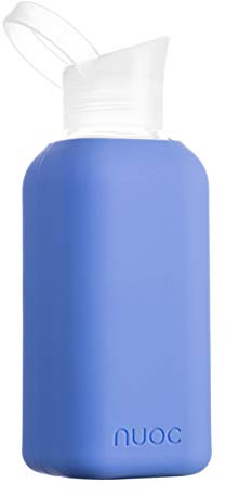 Bottiglia d'acqua vetro | 500 ml | Borraccia in vetro riutilizzabile borosilicato | Custodie silicone | Senza BPA
