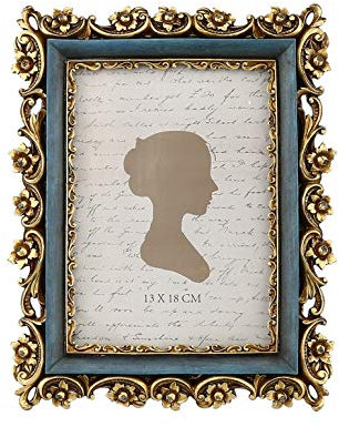 Sunlit Vintage Picture Frame 5x7 Inch, Antique Photo Frames with Glass Front, Ornate Photo Display, Tabletop Wall Hanging, Gift Ideas, 13x18 cm