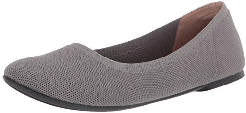 Amazon Essentials Women's Knit Ballet Flat, Light Grey, 10 UK Wide