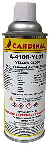 A-4108-YL01: Yellow Gloss Powder Coating Touch-Up Spray Paint | Car Parts and Repair Refinishing Clear Coat for Permanent Sealing of Coated Surfaces