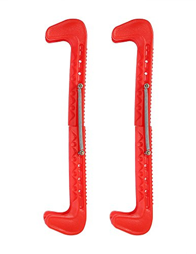 plplaaoo Protège-Patins,protège-Lames Patin a Glace,Lames de Protection pour Patins de Hockey sur Glace,avec Ressort réglable,1 Paire de Protections de Patins à Glace en Option 7 Couleurs,Rouge