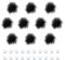 Create idea 10pcs Mini Microphone Fourrure Pare-Brise Caméra Mic Coupe-Vent Microphone Cache-Vent Filtre à Vent Pare-Brise pour Caméra Microphone Fournitures d'extérieur, Noir