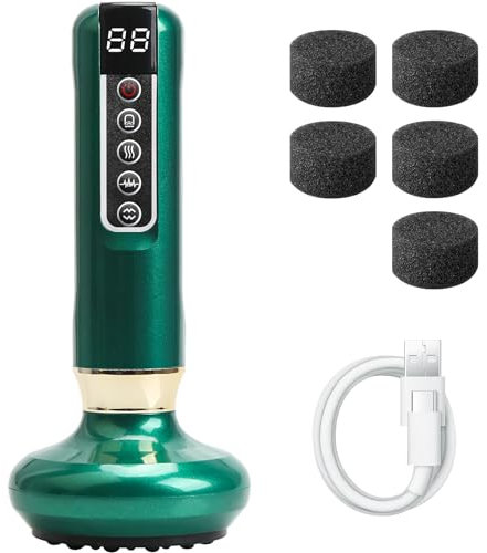 Massaggiatore elettrico a vibrazione, spazzola elettrica per meridiani, macchina per raschiare, coppettazione elettrica ricaricabile GuaSha per il collo, la schiena e la schiena