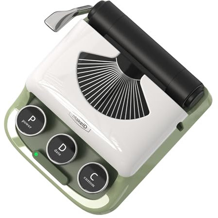 Makeid Q1 Etikettendrucker Bluetooth Beschriftungsgerät Selbstklebend Mini Etikettiergerät 4 Zeilen Label Printer HD 300DPI 25mm/s Kleine Geschenke für Frauen Bürobedarf Zuhause DIY (Retro-Grün)