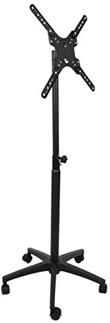 Mobile Tv Cart with Wheels for 14-50 Inch Screen Tvs, Height Adjustable Portable Rolling Tv Stand Holds Up to 30Kg/66Lbs, Max 400X400Mm