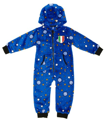 Inter - Tuta Jumpsuit Neonato, Stelle, Scudetto. Regalo Perfetto per piccoli Tifosi. Ottima idea regalo per tenere al caldo il tuo Piccolo/a Interista con Stile. Prodotto Ufficiale