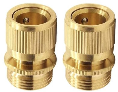 Hydrogarden Lot de 2 raccords rapides filetés extérieurs 3/4 en laiton pour arrosage de jardin
