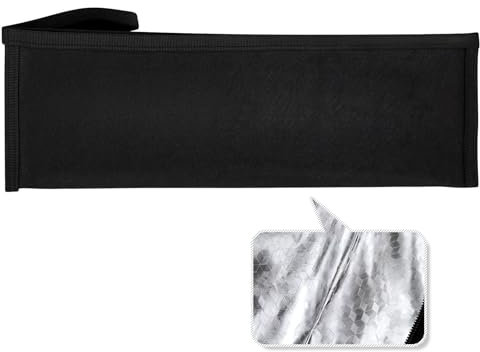 Bestecktasche für unterwegs - Kann Gegenstände bis zu 31 cm halten (1 Stück, Schwarz), Bestecktasche Camping mit Reißverschluss, Aluminium Innenfolie Leer Aufbewahrungtasche für Besteck, Cutlery Pouch