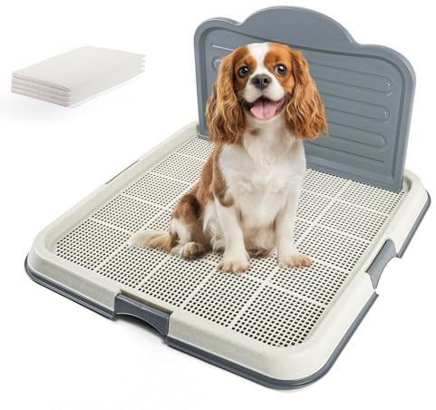 PAWISE Dog Pee Pad Holder Tray with Splash Guard, 23.6 Large Puppy Potty Training Pad Tray, Puppy Litter Box with High-Wall, Indoor Pet Toilet for Small to Medium Sized Dogs