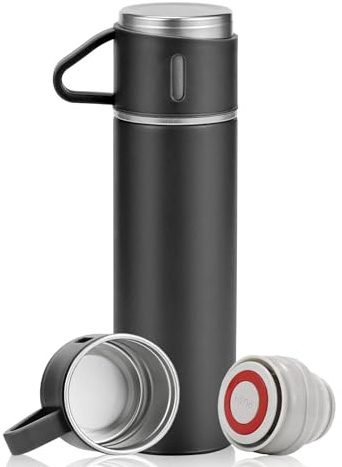 500ml Thermos in acciaio inox per caldo e freddo, borraccia in acciaio inox, thermos con bicchiere, bottiglia isolante antigoccia, borraccia d'acqua con isolamento a vuoto, borraccia isolata per sport