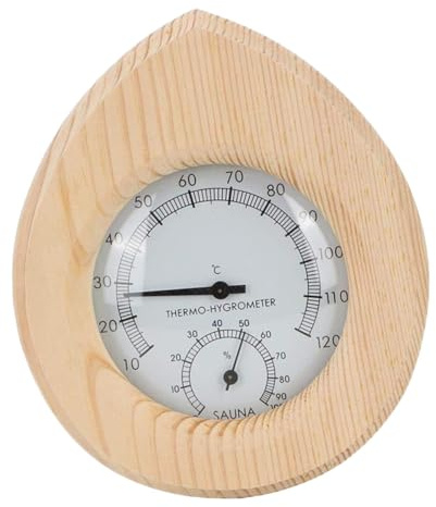 TOYANDONA Higrotermógrafo De Sauna Medidor De Humedad Interior y Temperatura Ambiente, Instrumento De Madera y Abs Para Control Sauna, Indicador Preciso De Temperatura y Humedad